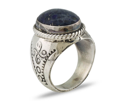 Navajo Ring 925 Silver Natural Blue Lapis Lazuli Native American Artist C.80's