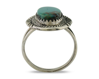 Navajo Ring 925 Silver Natural Blue Turquoise Artist Signed M BEGAY C.80's