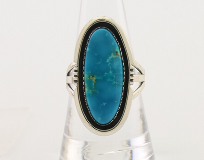 Navajo Ring 925 Silver Natural Blue Turquoise Native American Artist C.80's