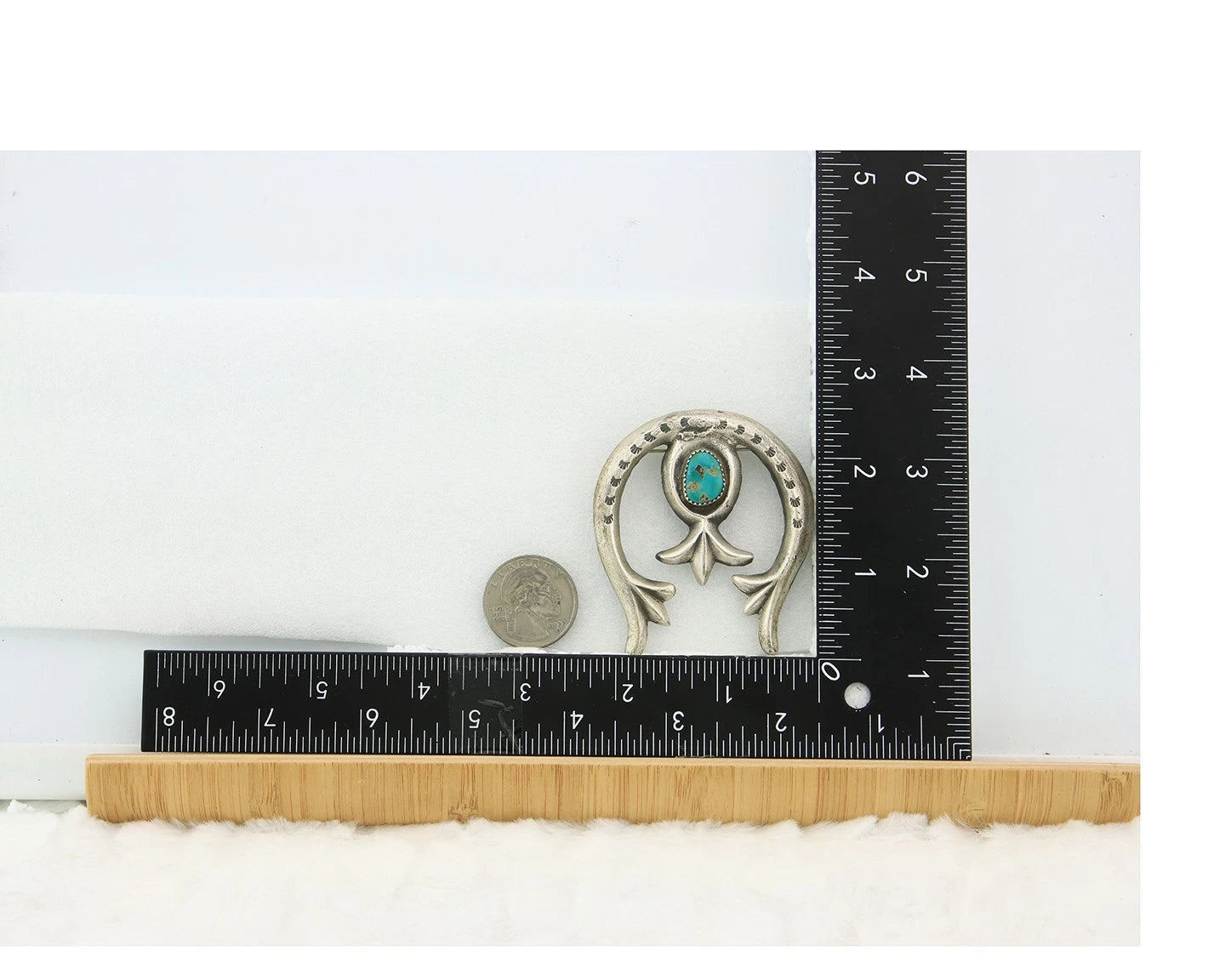 Navajo Handmade Pin Sterling Silver Turquoise Vintage Tobe Turpen Pawn