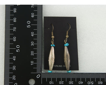 Navajo Earrings 925 Silver Natural Turquoise Native American Artist C.80's