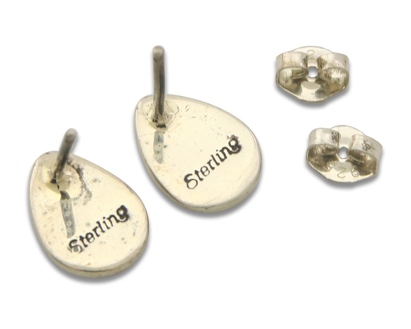 Navajo Earrings 925 Silver Pink Mussel Native American Artist C.80's