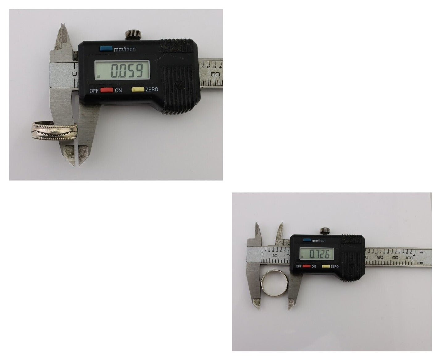 Navajo Hand Stamped Band 925 Silver 6.0 mm Native Artist Size 5.5 C.80's