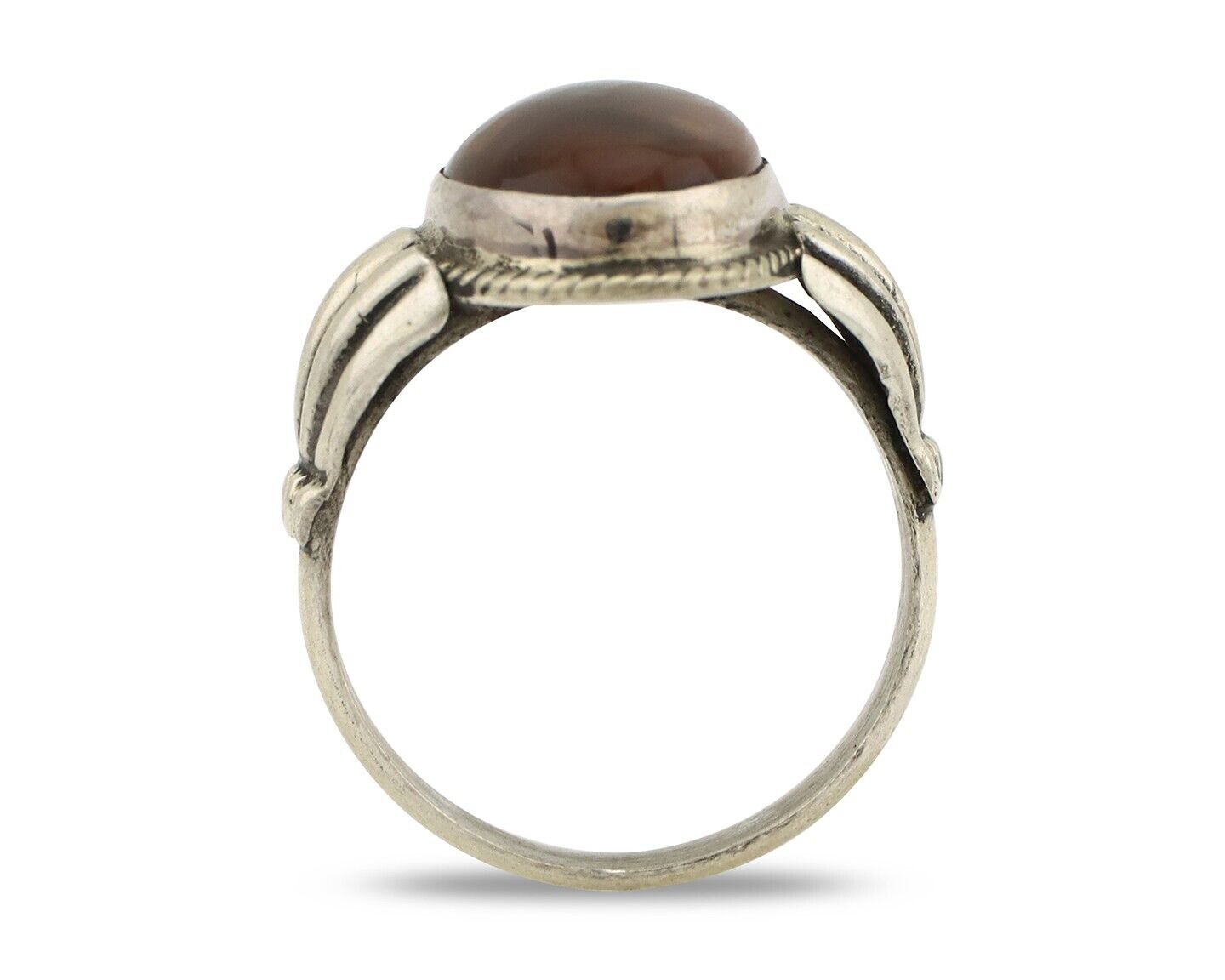 Navajo Handmade Ring 925 Silver Natural High Grade Fire Opal Native Artist C.80s