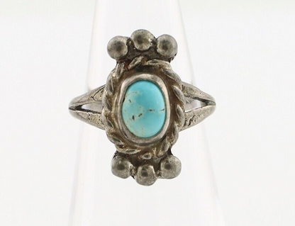 Navajo Ring 925 Silver Natural Blue Turquoise Native American Artist C.1980's