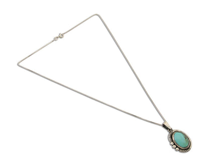 Navajo Necklace 925 Silver Natural Turquoise Artist M Montoya C.80's