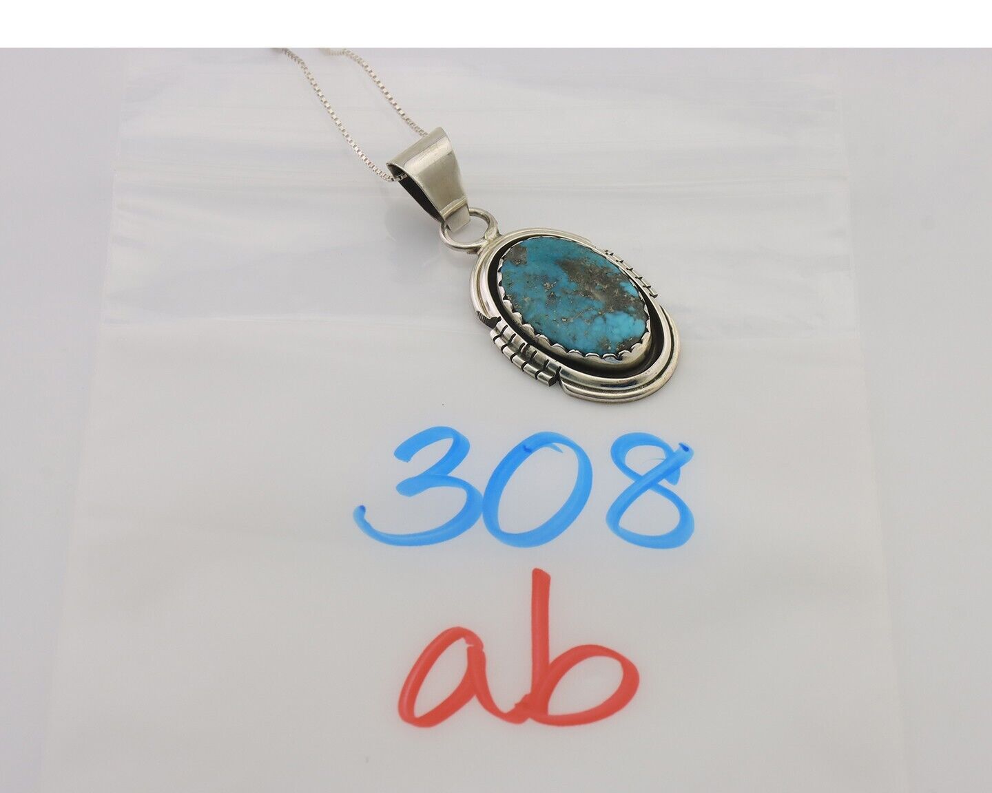 Navajo Necklace 925 Silver Turquoise Native American Artist C.80's