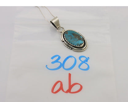 Navajo Necklace 925 Silver Turquoise Native American Artist C.80's