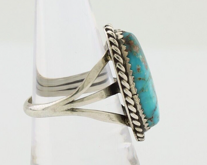 Navajo Ring 925 Silver Natural Turquoise Native American Artist C.80's