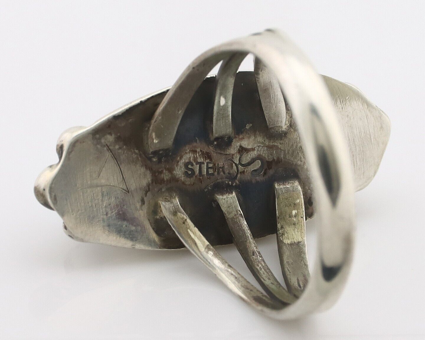 Navajo Ring .925 Silver Sleeping Beauty Turquoise Signed SkyStone Creations C80s