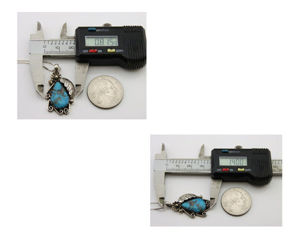 Navajo Necklace 925 Silver Natural Turquoise Native Artist C.80's