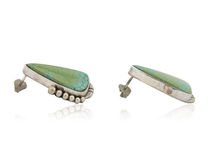 Navajo Dangle Earrings 925 Natural Turquoise Signed Wilson Padilla C.80's