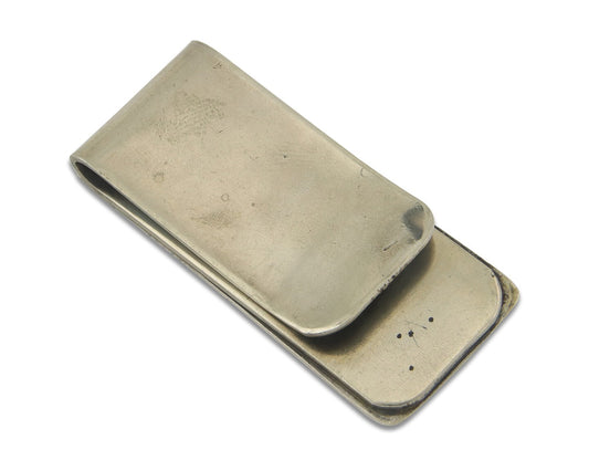 Navajo Money Clip 925 Silver & 999 Nickle Hand Stamp Native American Artist C80s