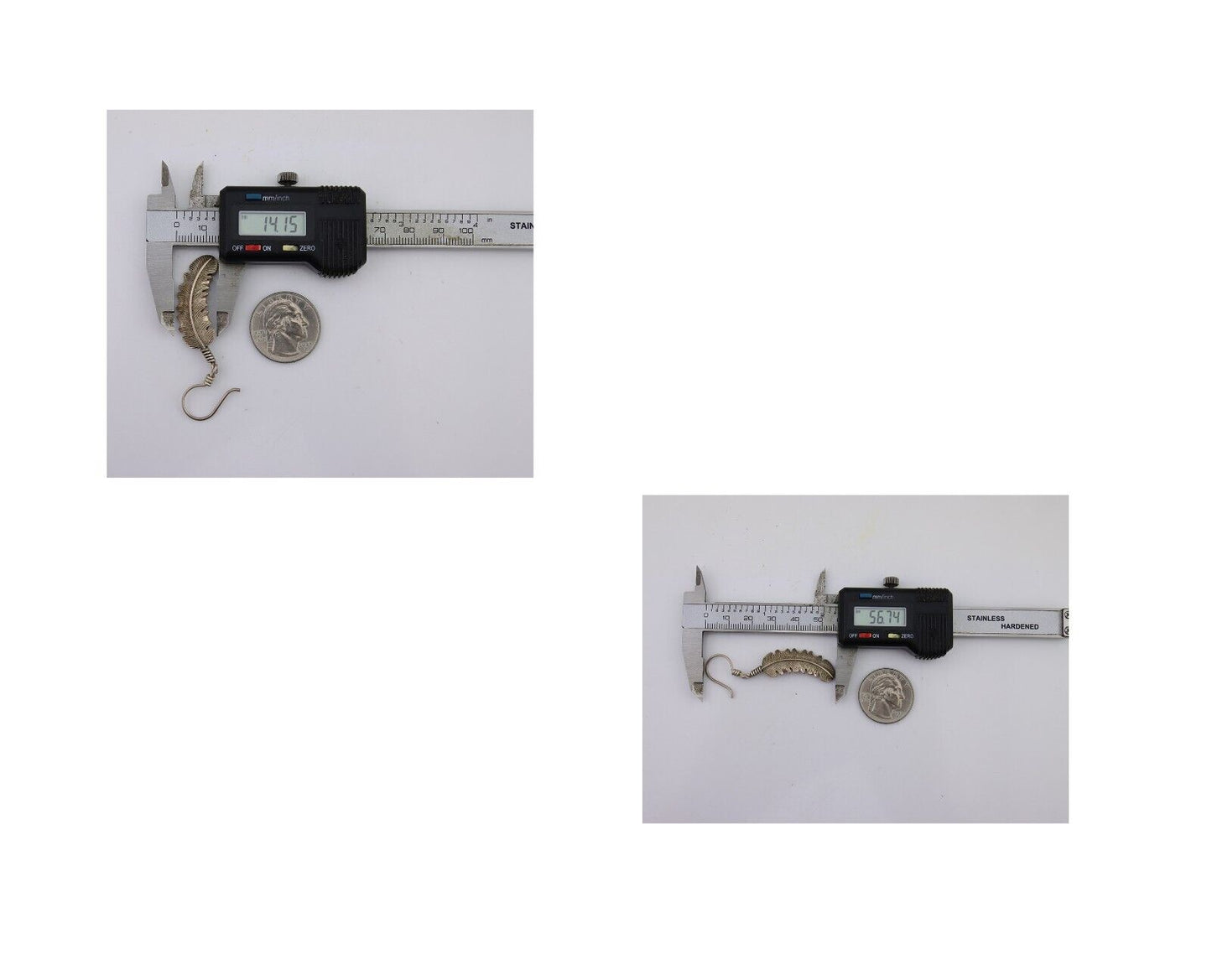 Navajo Eagle Feather Dangle Earrings 925 Silver Artist Signed D Lerma C.80's