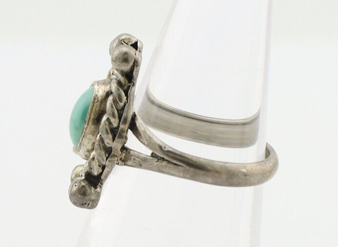 Navajo Ring 925 Silver Natural Blue Turquoise Native American Artist C.1980's