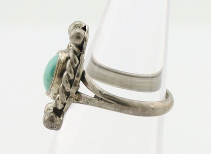 Navajo Ring 925 Silver Natural Blue Turquoise Native American Artist C.1980's
