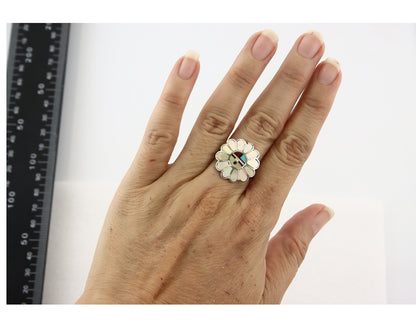 Vintage Zuni Ring 925 Sterling Silver Natural Gemstone Size 7.25