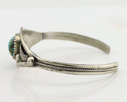 Navajo Bracelet 925 Silver Kingman Turquoise Native American Artist C.80's