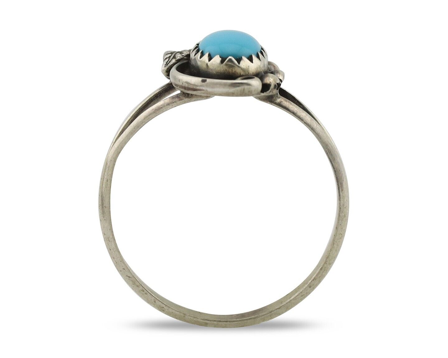 Navajo Ring 925 Silver Sleeping Beauty Turquoise Signed SkyStone Creations C80s