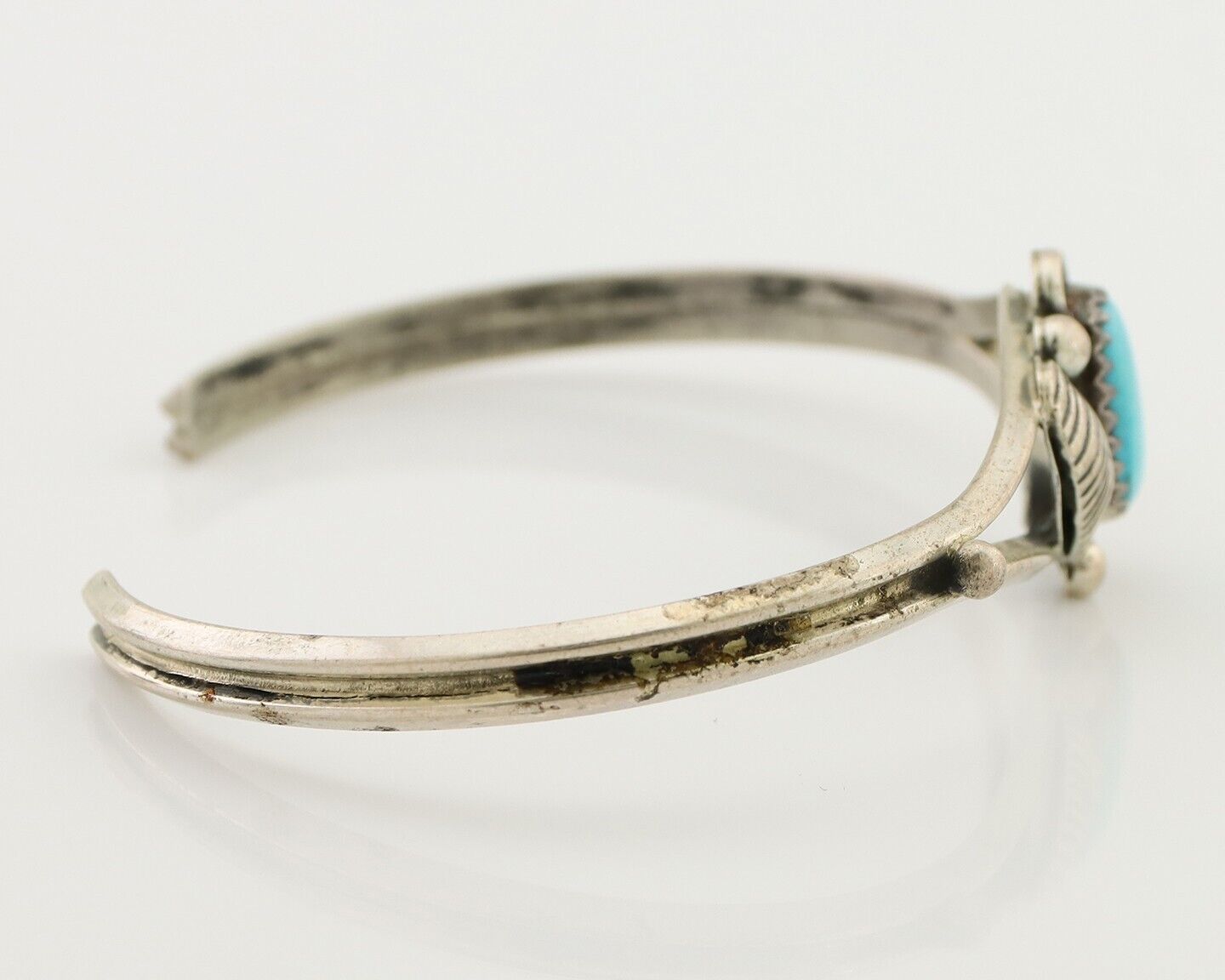 Navajo Handmade Bracelet 925 Silver Natural Blue Turquoise Native American C80's