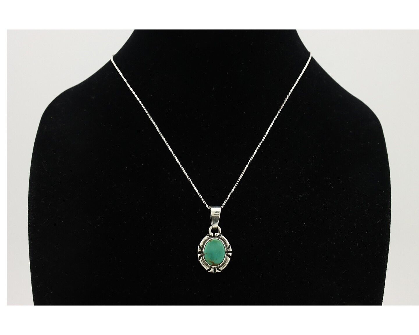 Navajo Necklace 925 Silver Arizona Turquoise Handmade Signed Gecko C.90's
