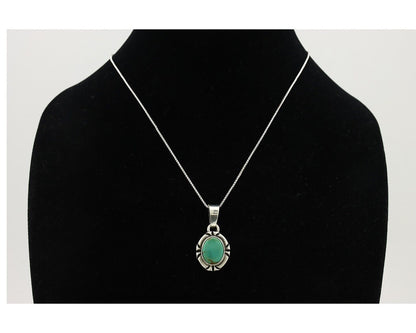 Navajo Necklace 925 Silver Arizona Turquoise Handmade Signed Gecko C.90's