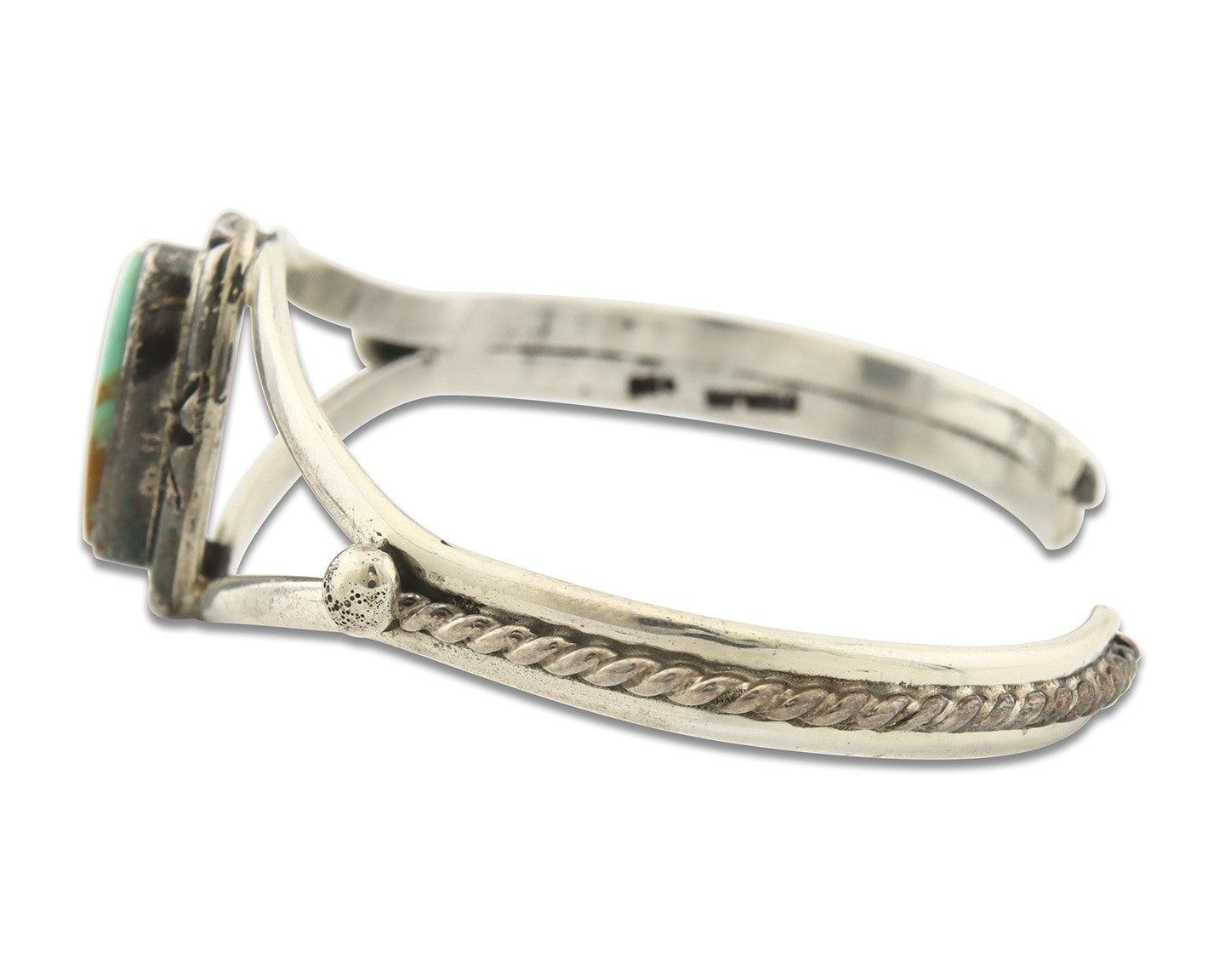 Vintage Navajo Bracelet 925 Silver Turquoise Tranditional Handmade Signed Gecko