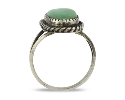 Navajo Ring 925 Silver Kingman Turquoise Native American Artist C.80's