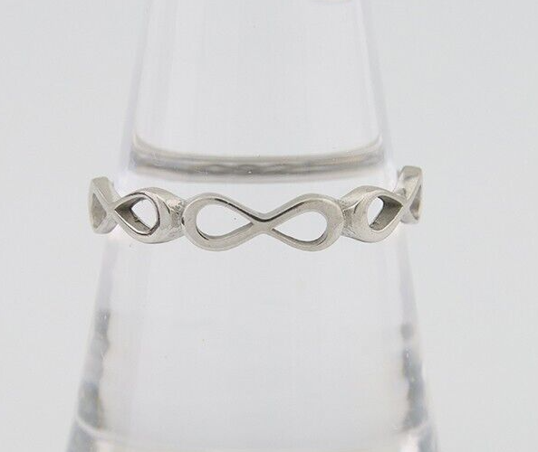 Infinity Heart Promise Ring 925 Solid Silver Size 8.25