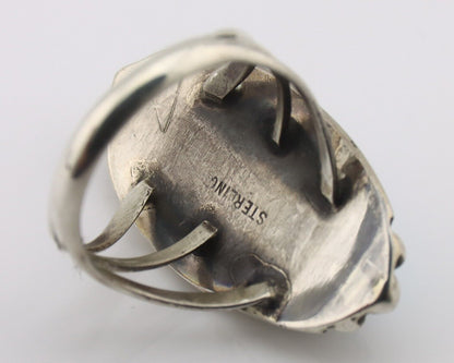 Navajo Ring 925 Silver Sleeping Beauty Turquoise Native American C.80's