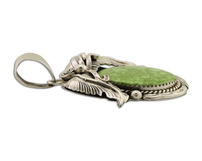 Navajo Pendant 925 Silver Natural Mojave Turquoise Signed E Kee C.80's