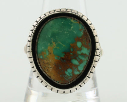 Navajo Handmade Ring 925 Silver Natural Turquoise Signed M Montoya C.80's