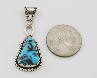 Navajo Sleeping Beauty Turquoise Pendant 925 Silver Artist Tony Guerro C.80's