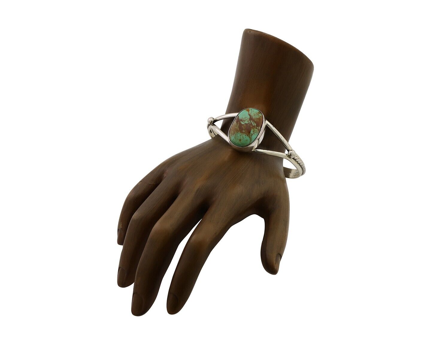 Navajo Cuff Bracelet 925 Silver Natural Blue Turquoise Artist Signed Gecko C.80s