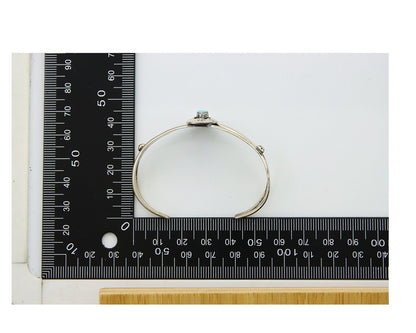 Navajo Cuff Bracelet 925 Silver Turquoise Cuff Artist Signed IJC C.80's