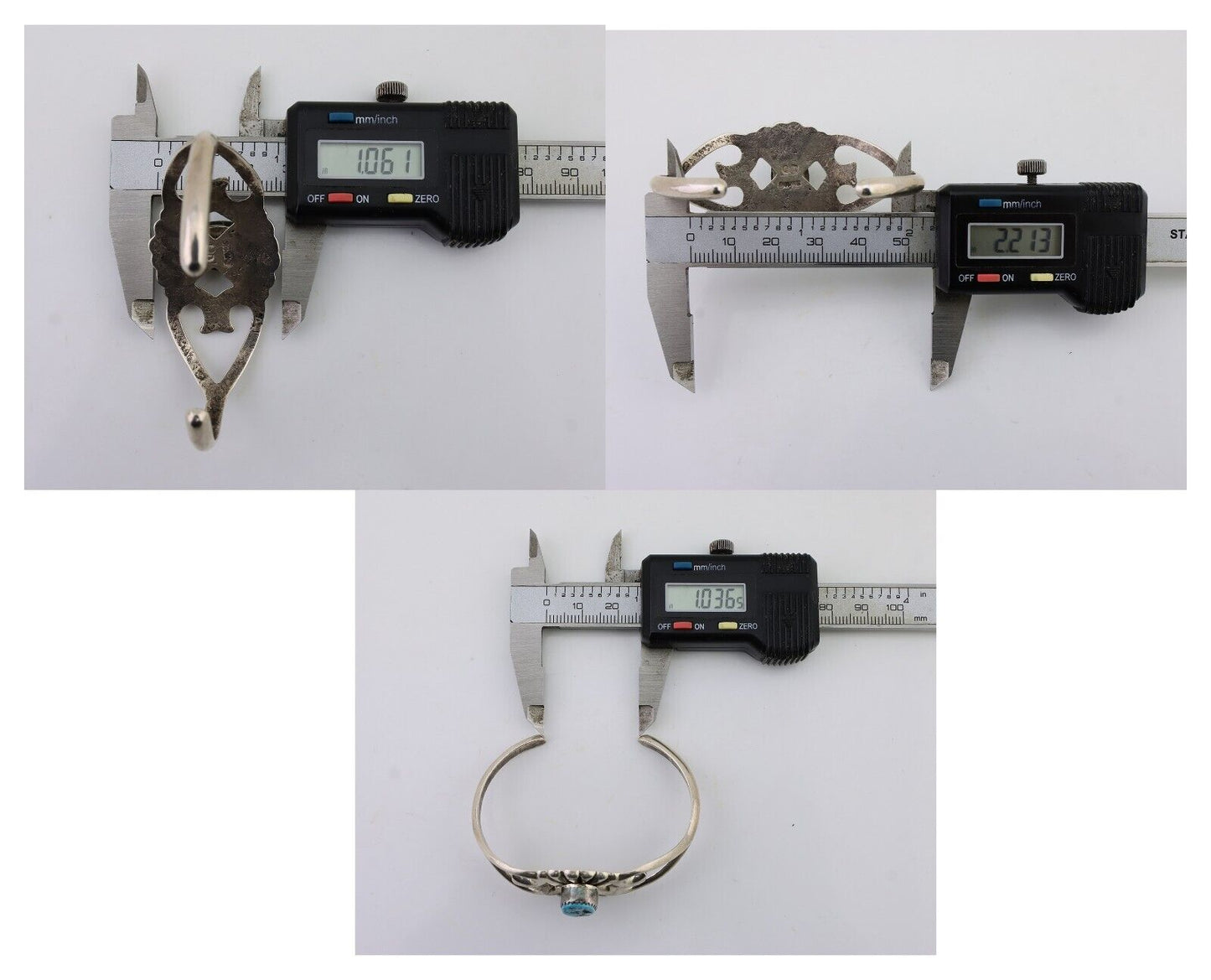 Navajo Sand Cast Cuff Bracelet 925 Silver Natural Turquoise Signed LD C.80's