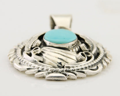 Navajo Necklace 925 Silver Natural Blue Turquoise Native American Artist C.80's