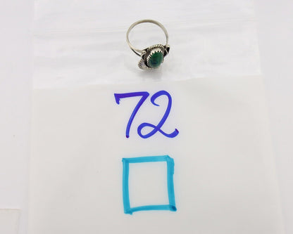 Navajo Ring 925 Silver Natural Malachite Artist Signed Justin Morris C.80's