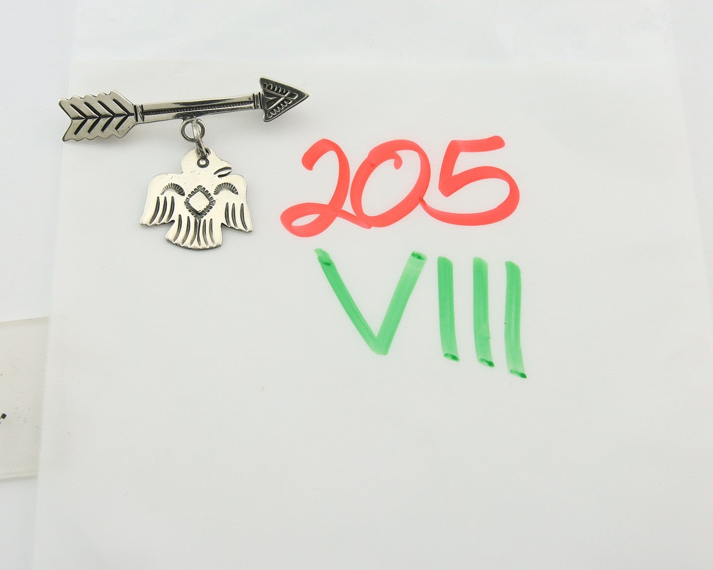 Navajo Pin Sterling Silver Thunderbird Arrow Artist Native American Artist