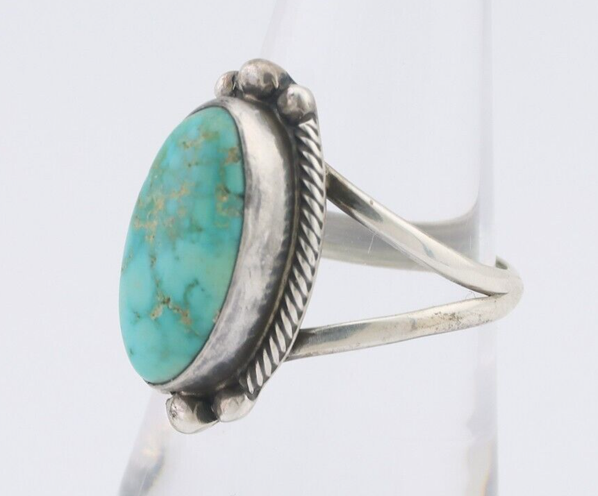 Navajo Ring 925 Silver Natural Blue Turquoise Artist Signed Jack Whittaker C.80s