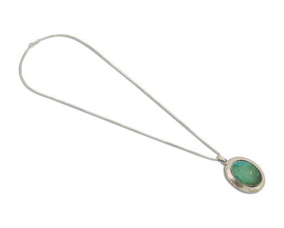 Navajo Necklace 925 Silver Natural Blue Turquoise Native American Artist C.80's