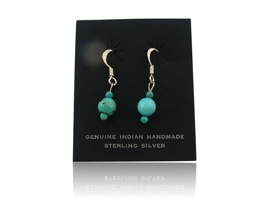 Navajo Earrings Sterling Silver Turquoise Dangle Vintage Authentic