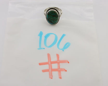 Navajo Ring 925 Silver Kingman Turquoise Native American Artist C.80's