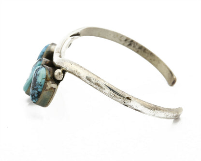 Navajo Natural Blue Turquoise .925 SOLID Silver Cuff Bracelet