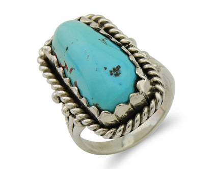 Navajo Ring 925 Silver Turquoise Artist Signed JBJ C.80's