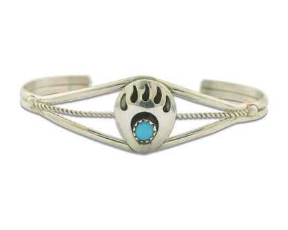 Navajo Bracelet 925 Silver Handmade Animal Claw Cuff Native American Artist C80s