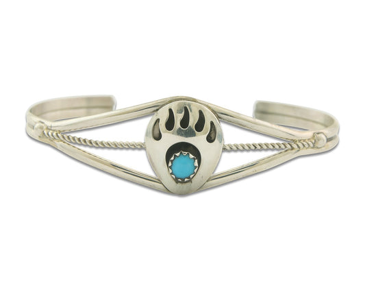 Navajo Bracelet 925 Silver Handmade Animal Claw Cuff Native American Artist C80s