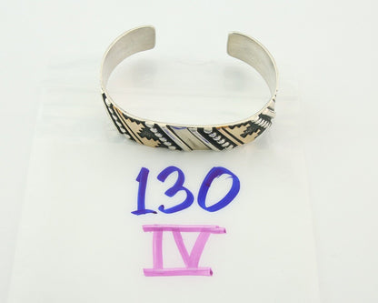 Navajo Bracelet Gold & 925 Silver Handmade 16 mm Wide Signed Thomas Singer C80s
