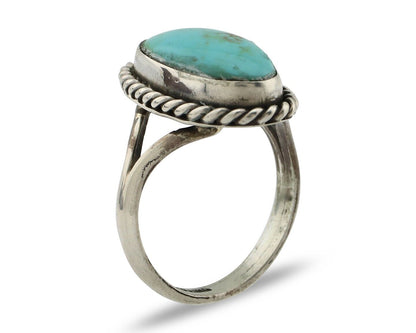Navajo Ring 925 Silver Natural Kingman Turquoise Native American Artist C.80's