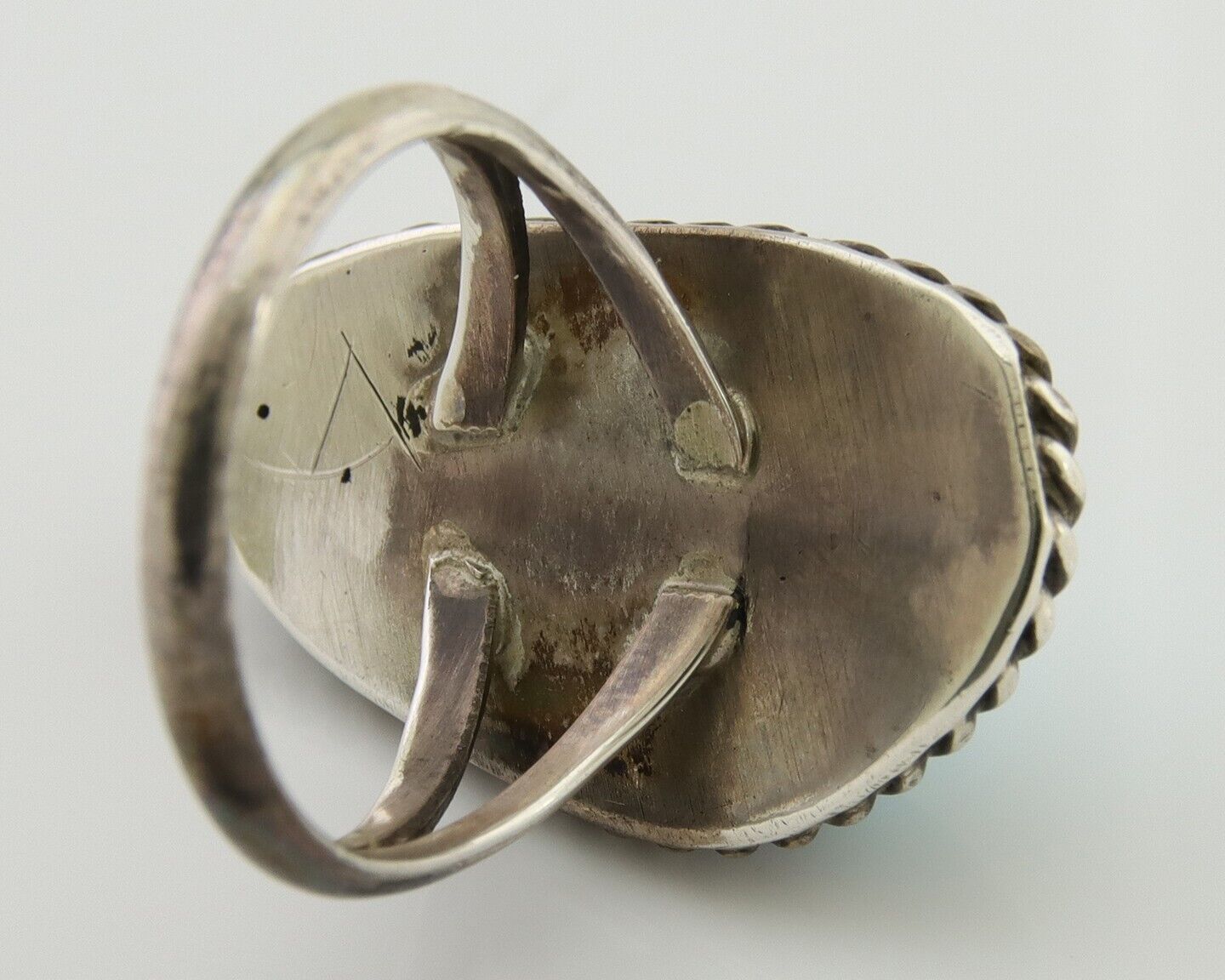 Navajo Ring 925 Silver Blue Turquoise Native American Artist C.80's